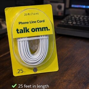 25-Foot Phone Line Cord – New in Package